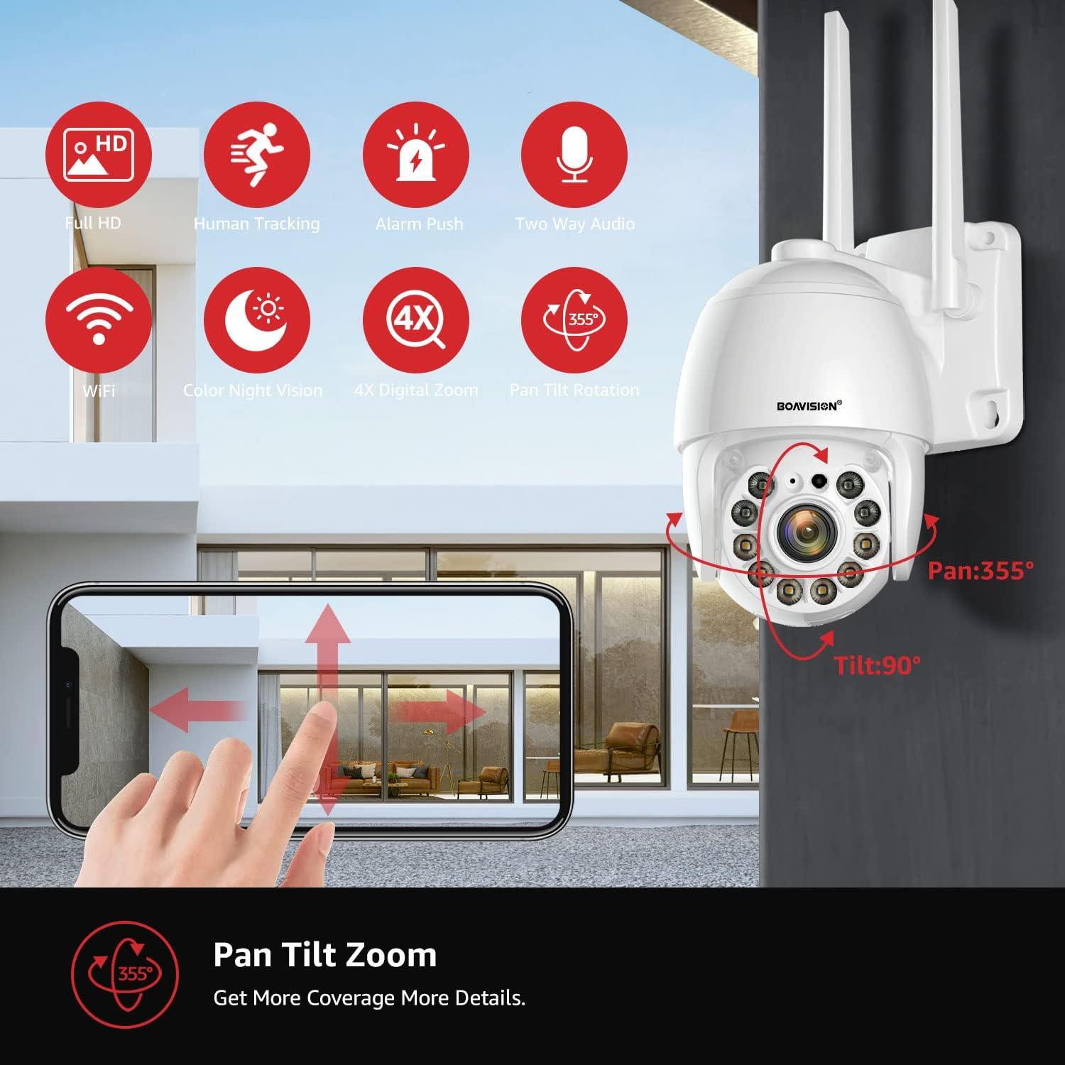 1pc Camera with Full Color Night Vision Wireless WIFI 1080P Full HD Indoor/Outdoor Camera 2-Way Audio