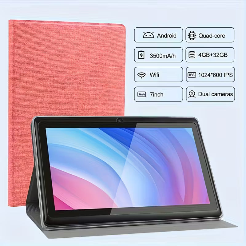 7 Inch Android 14 Tablet, with 4GB DDR RAM, 32GB ROM,3500mAh, Quad Core Processor, 7 Inch Tablet, Android Tablet IPS Screen, Camera