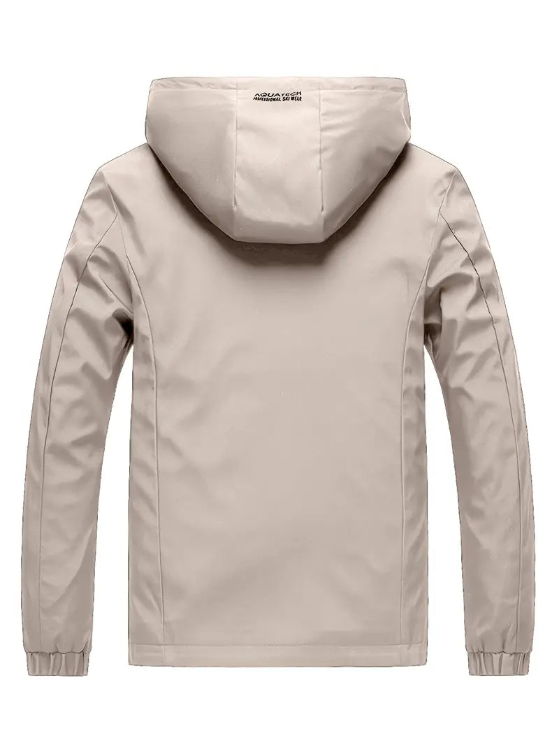 Stylish Hooded Windproof Jacket - New Men's Spring and Autumn Sports and Outdoor Casual Wear - Featuring Zippered Pockets