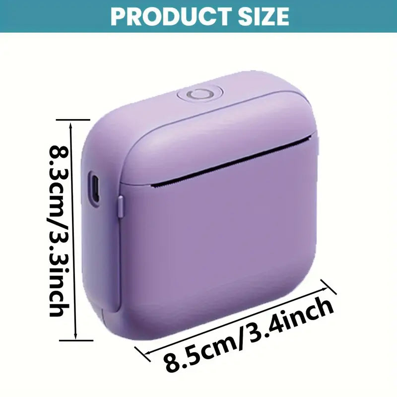 Portable Thermal Printer with Instant Print - USB-Powered Compact Thermal Printer for iOS/Android Devices, Instant Photo & Document Printing, Portable Office & Home Use