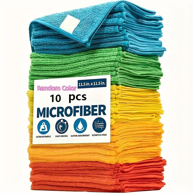 Microfiber Cleaning Cloth Pack - Durable & Absorbent, Multipurpose Towel for Home & Kitchen Use, Ideal for Living Room, Bedroom, Bathroom & Furniture, Effortlessly Removes Stains & Grease, Essential Cleaning Supplies Christmas holiday gifts