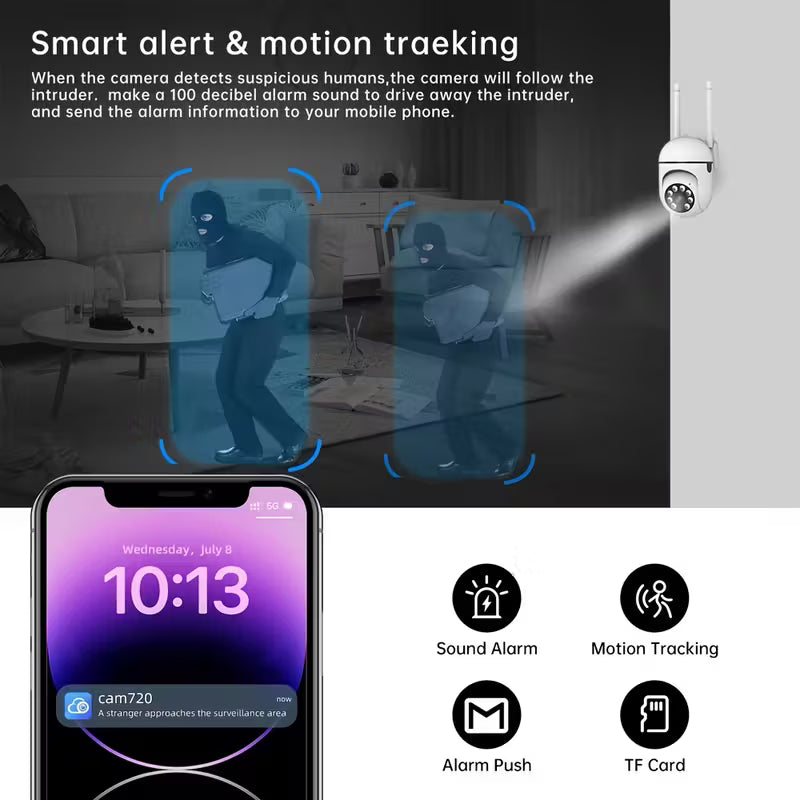 1pc Camera with Full Color Night Vision Wireless WIFI 1080P Full HD Indoor/Outdoor Camera 2-Way Audio