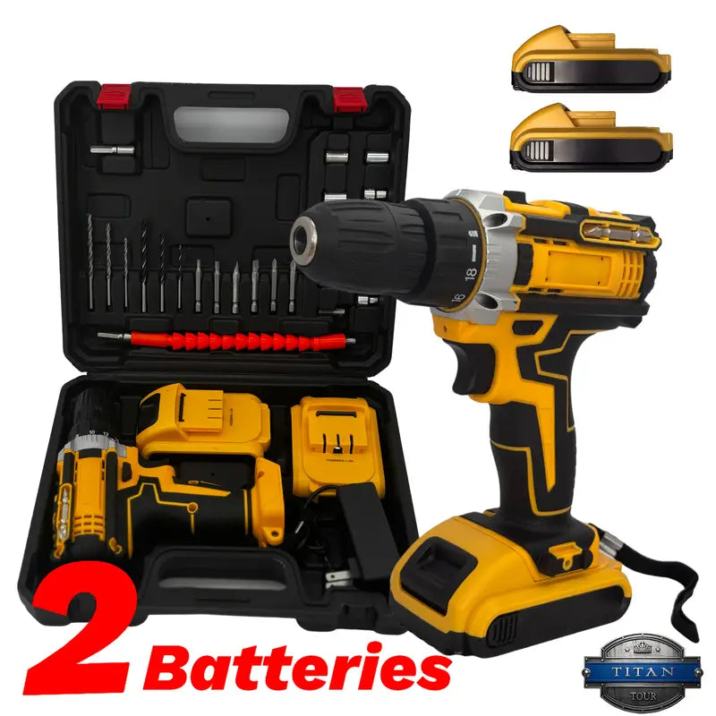 Homeowner'S 21V Drill Kit (3 Colors) | Matte Yellow/Pink/Blue | 2×1200mAh | 24pcs Bits | Ceiling Grids | Smart Home Wiring | Furniture Assembler