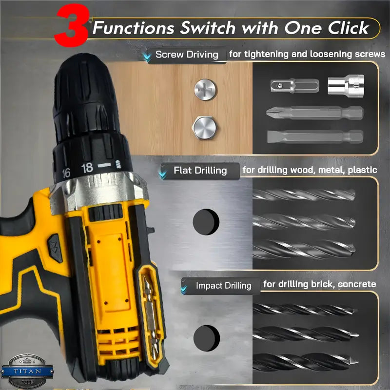 Homeowner'S 21V Drill Kit (3 Colors) | Matte Yellow/Pink/Blue | 2×1200mAh | 24pcs Bits | Ceiling Grids | Smart Home Wiring | Furniture Assembler