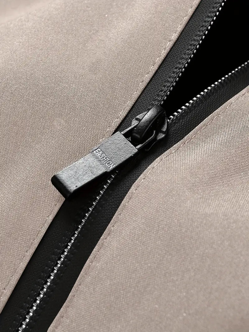 Stylish Hooded Windproof Jacket - New Men's Spring and Autumn Sports and Outdoor Casual Wear - Featuring Zippered Pockets