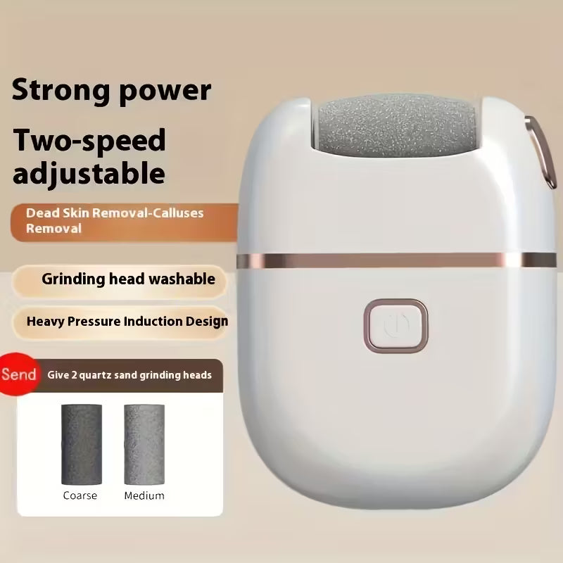 1pc Rechargeable Electric Foot Grinder with Three Replaceable Grinding Heads, Thick Grinding Head for Thick Polishing, Portable and Easy to Use, USB Charging
