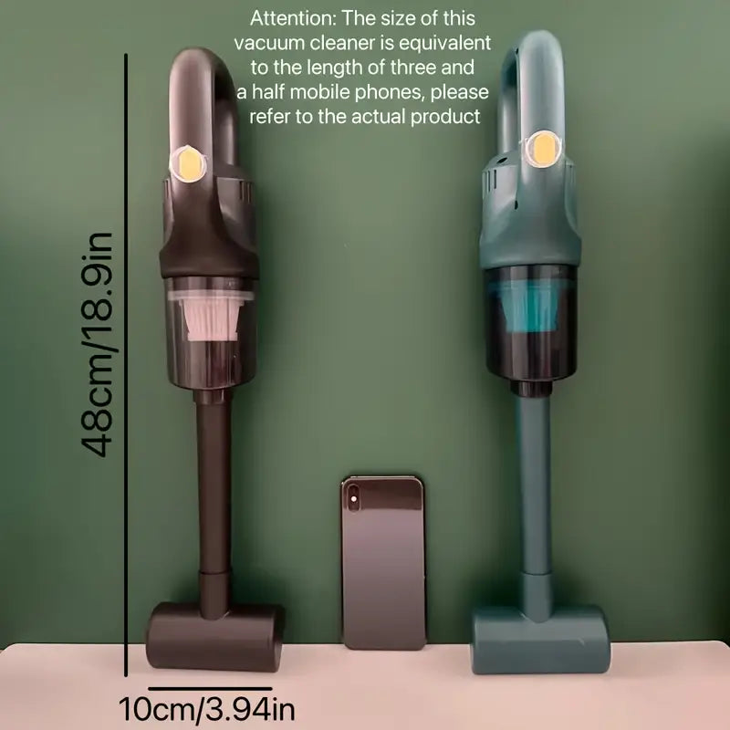 High-Suction Cordless Handheld Vacuum Cleaner - Rechargeable, Cyclonic Design for Home Use with USB Charging