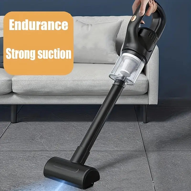 High-Suction Cordless Handheld Vacuum Cleaner - Rechargeable, Cyclonic Design for Home Use with USB Charging