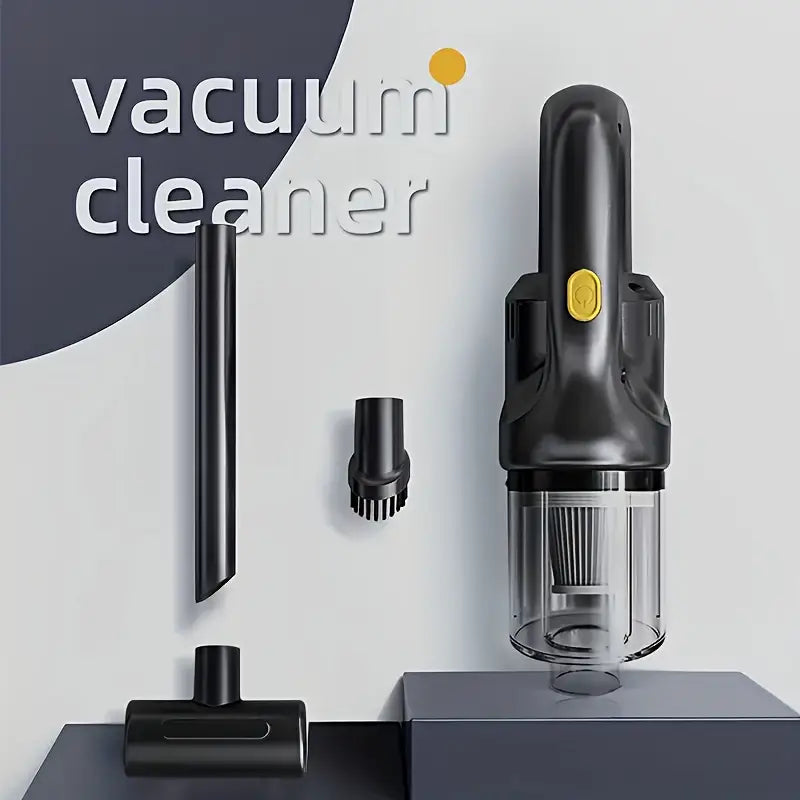 High-Suction Cordless Handheld Vacuum Cleaner - Rechargeable, Cyclonic Design for Home Use with USB Charging