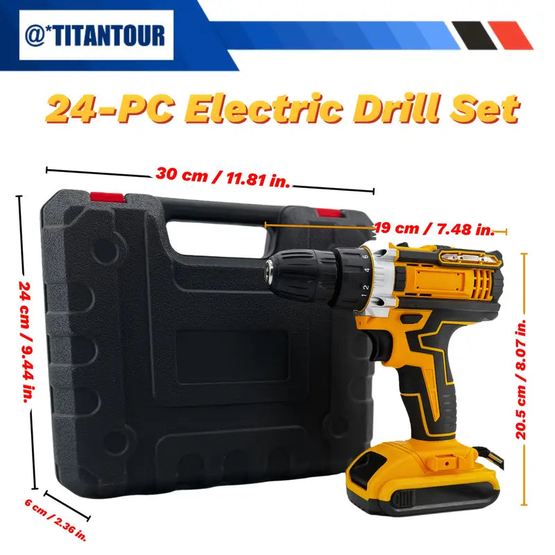 Homeowner'S 21V Drill Kit (3 Colors) | Matte Yellow/Pink/Blue | 2×1200mAh | 24pcs Bits | Ceiling Grids | Smart Home Wiring | Furniture Assembler